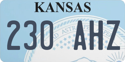 KS license plate 230AHZ