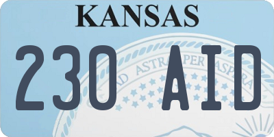 KS license plate 230AID