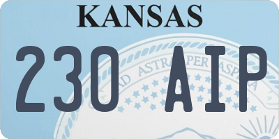 KS license plate 230AIP
