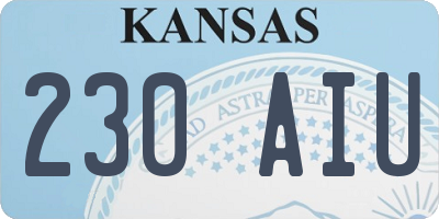 KS license plate 230AIU