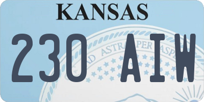KS license plate 230AIW