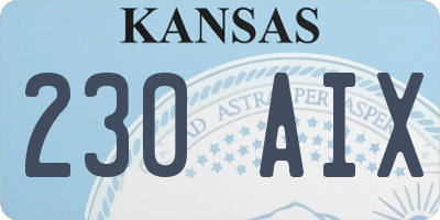 KS license plate 230AIX