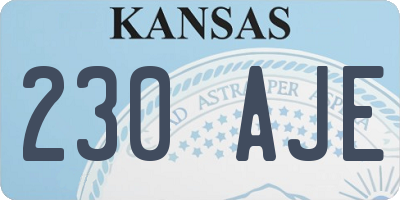 KS license plate 230AJE