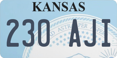 KS license plate 230AJI