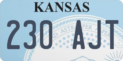 KS license plate 230AJT