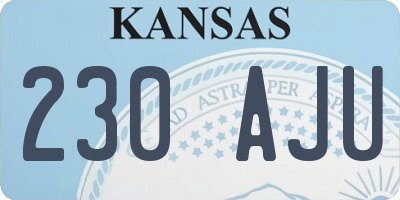 KS license plate 230AJU