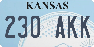 KS license plate 230AKK
