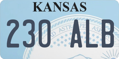 KS license plate 230ALB