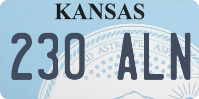 KS license plate 230ALN