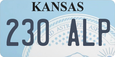 KS license plate 230ALP