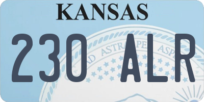 KS license plate 230ALR