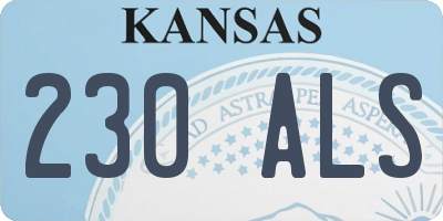 KS license plate 230ALS