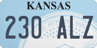 KS license plate 230ALZ