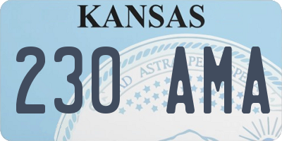 KS license plate 230AMA