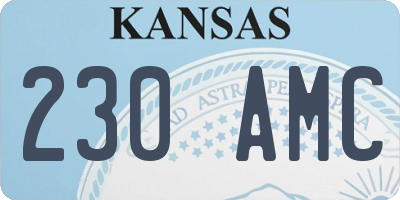 KS license plate 230AMC