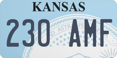 KS license plate 230AMF