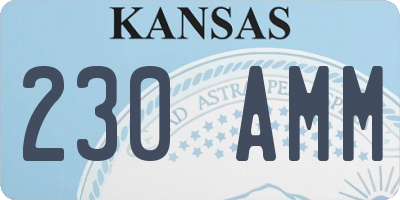 KS license plate 230AMM