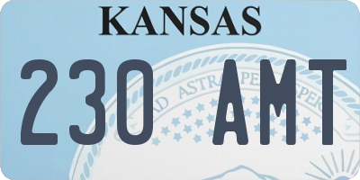 KS license plate 230AMT