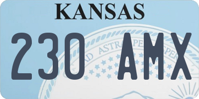 KS license plate 230AMX