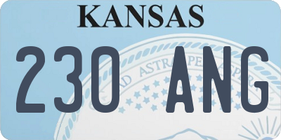 KS license plate 230ANG