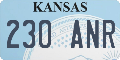 KS license plate 230ANR