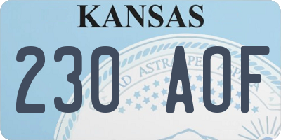 KS license plate 230AOF