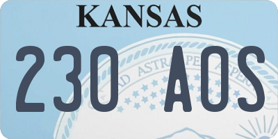 KS license plate 230AOS