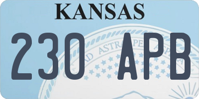 KS license plate 230APB