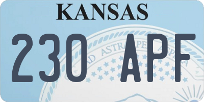 KS license plate 230APF