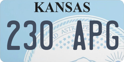 KS license plate 230APG