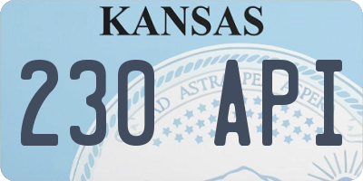 KS license plate 230API