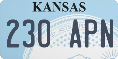 KS license plate 230APN