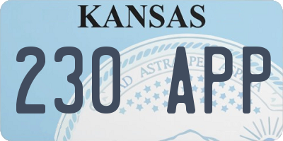 KS license plate 230APP