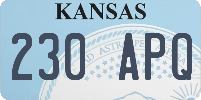 KS license plate 230APQ