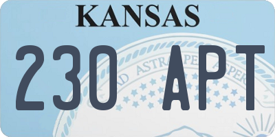 KS license plate 230APT
