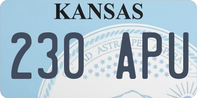KS license plate 230APU