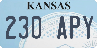 KS license plate 230APY