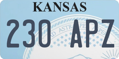 KS license plate 230APZ
