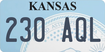 KS license plate 230AQL