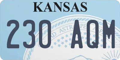 KS license plate 230AQM