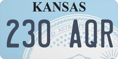KS license plate 230AQR