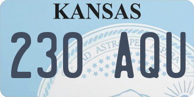 KS license plate 230AQU