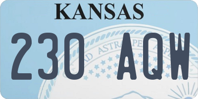 KS license plate 230AQW