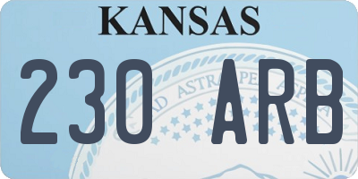 KS license plate 230ARB