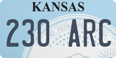 KS license plate 230ARC