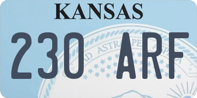KS license plate 230ARF