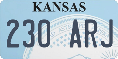 KS license plate 230ARJ