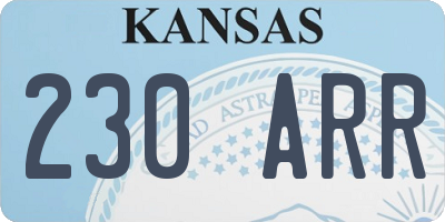 KS license plate 230ARR