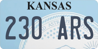 KS license plate 230ARS