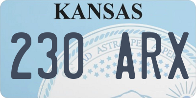 KS license plate 230ARX
